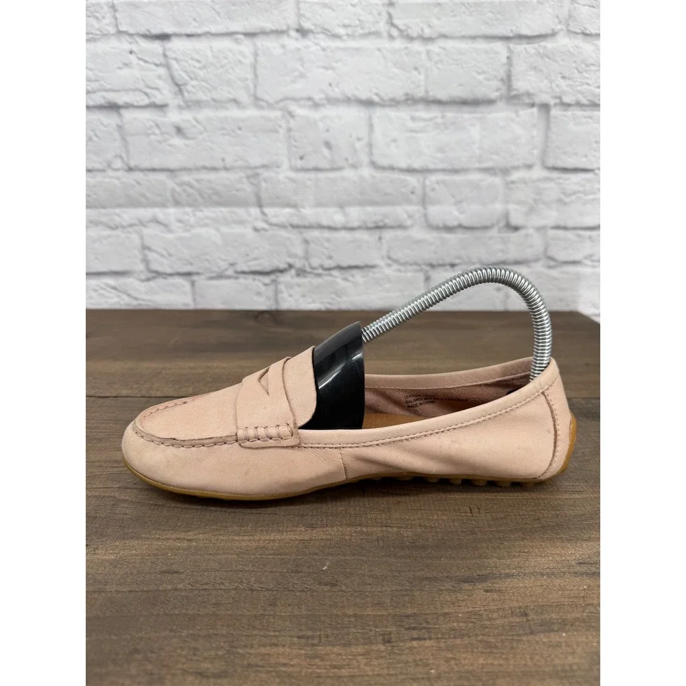 Born Crown Ballet‎ Flats Loafers 7M Blush Pink Leather Driving Moccasins Slip On